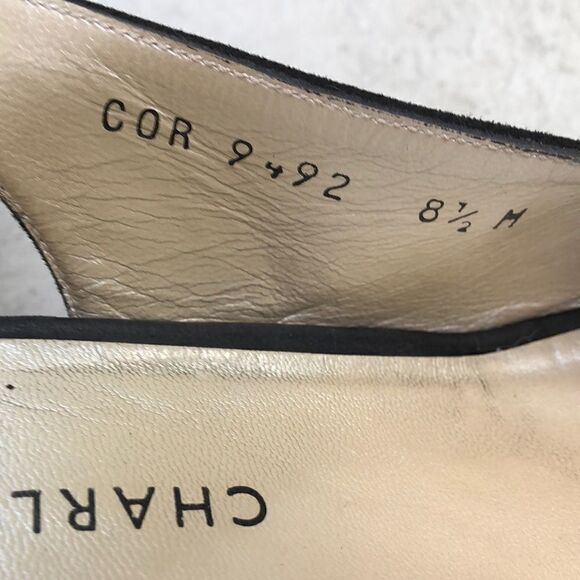 Vintage  Jourdan suede peep to slingbacks - Picture 7 of 7